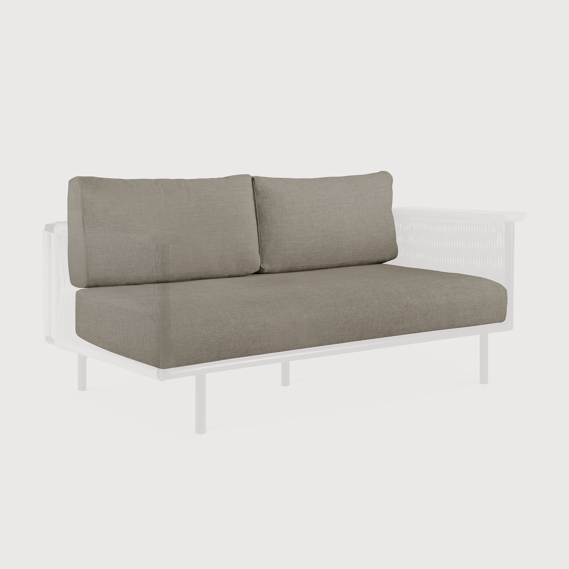 Corbey Outdoor Sofa 2-Sitzer mit Kissen in Beige. Gartenmöbel für Terrasse und Balkon.