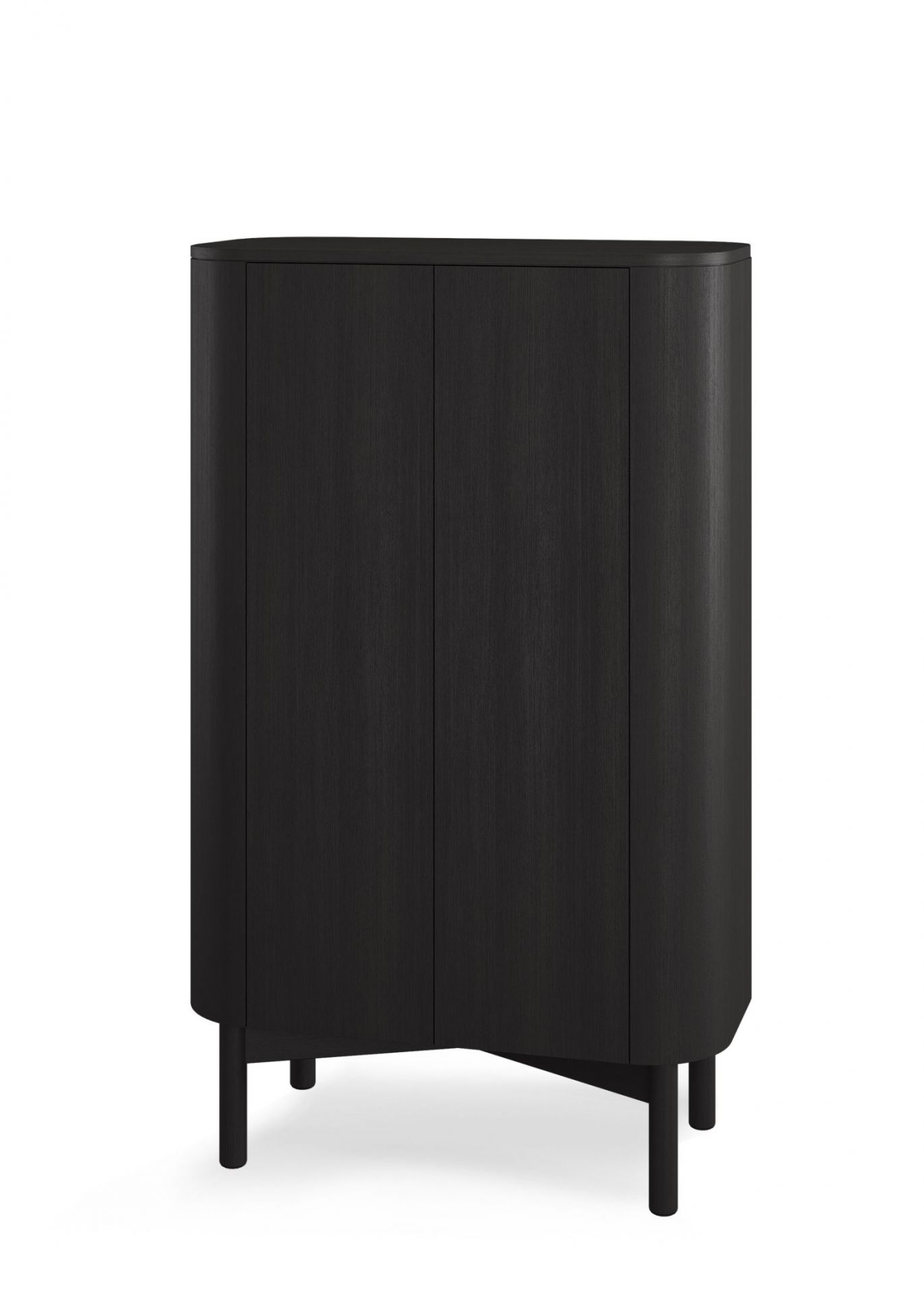 Schwarzer Loud Schrank von Northern mit abgerundeten Kanten und vier Türen, modernes Möbeldesign.