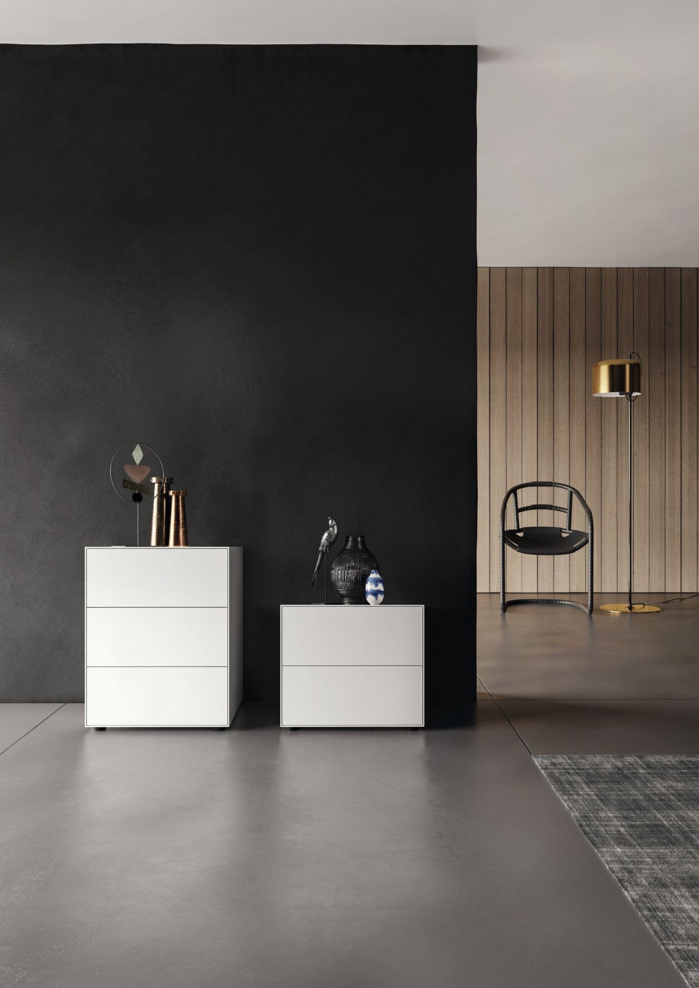 Weißes Piure Nex Pur Box Board mit Schubladen, minimalistisches Design für modernes Wohnen.