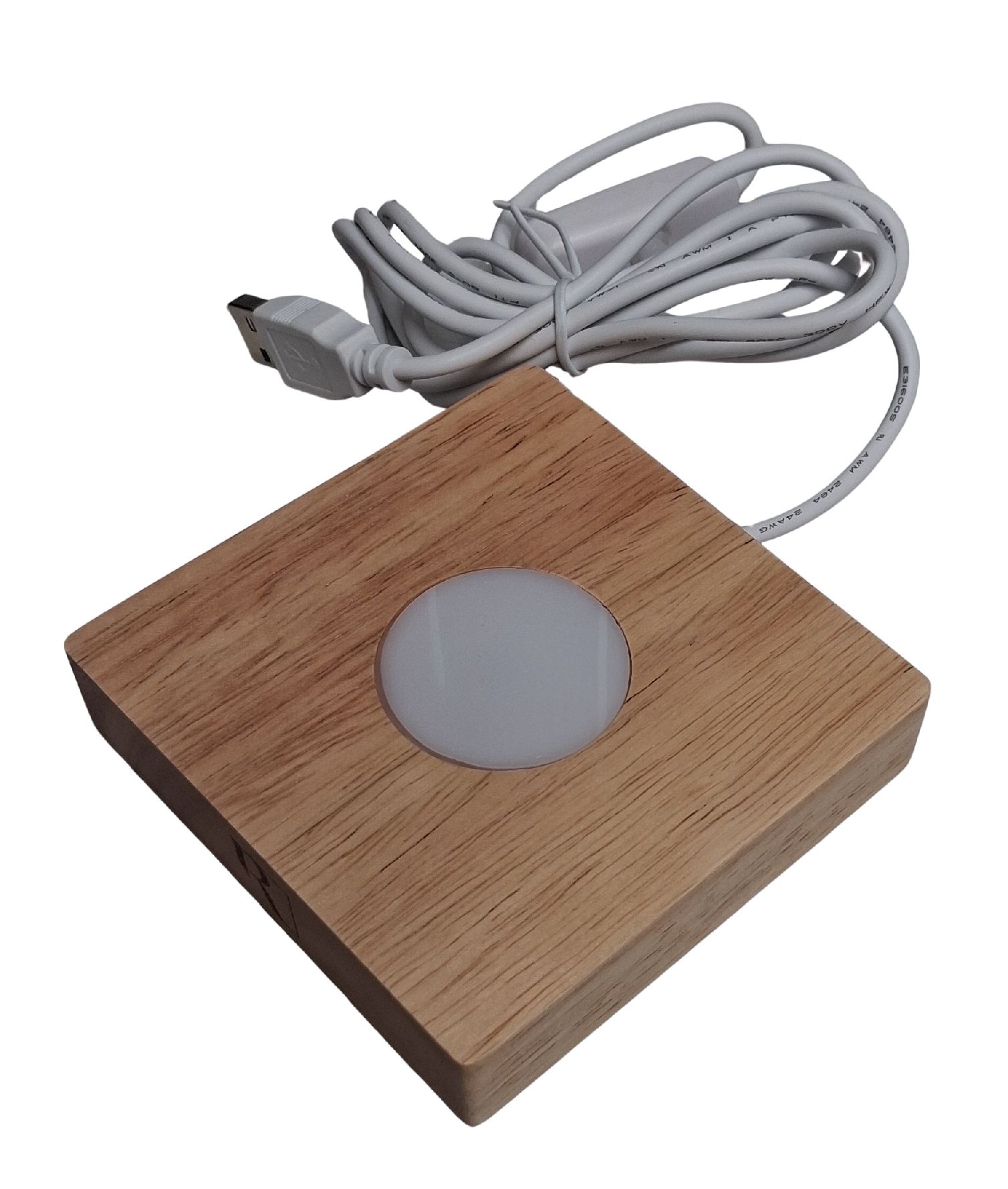 LED-Holzsockel 1er für Poesielicht Lichthäuser und Lichttüten Räder