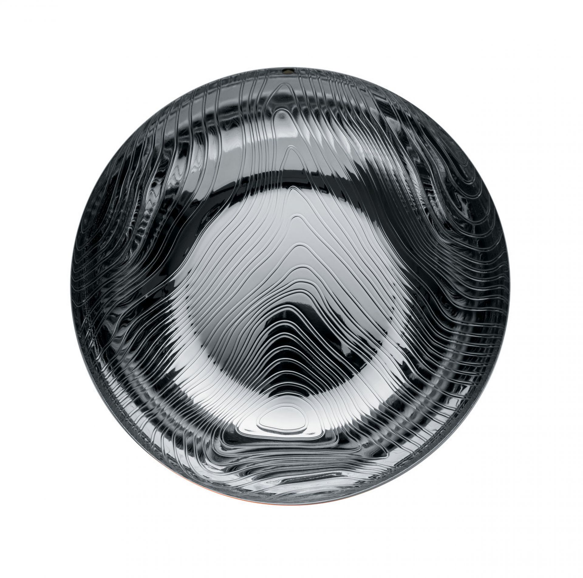 Nahaufnahme der Alessi Veneer Schale PU06/21, 21 cm, aus Edelstahl mit einzigartigem Design.