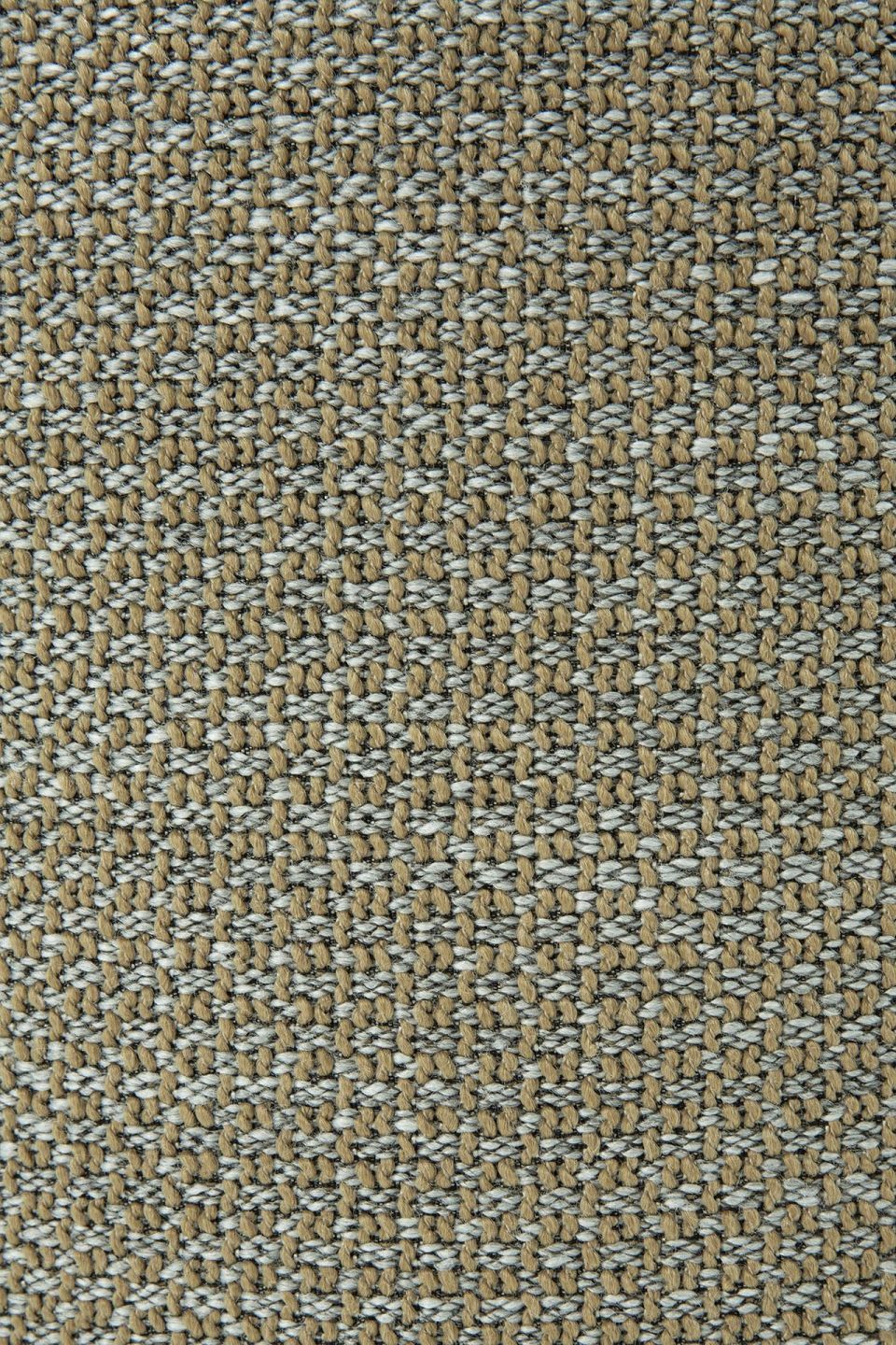 Detailaufnahme des Stoffbezugs vom Ethnicraft Donut Sitzhocker in Mokka, ideal für Outdoor.