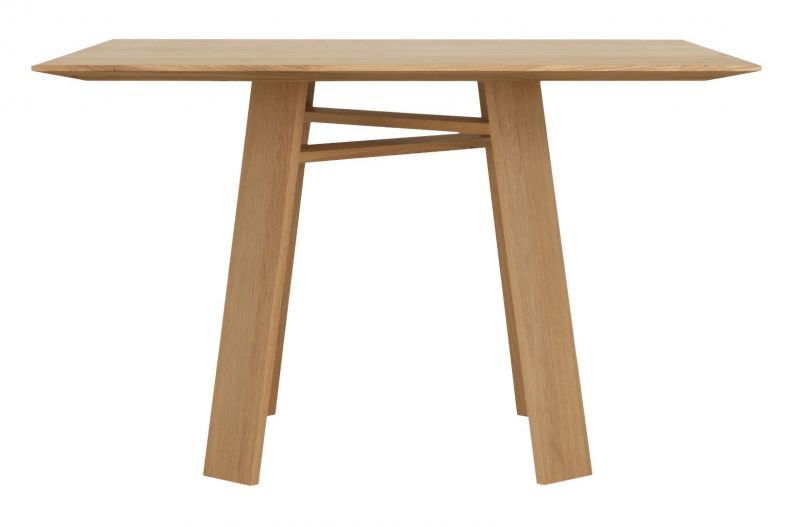 Quadratischer Holztisch "BONDT" mit minimalistischem Design und hellen Holzbeinen für Esszimmer oder Küche.