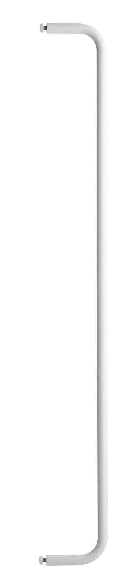 Weiße Seitenstange für String Regalsystem, 78 cm breit, aus Metall.