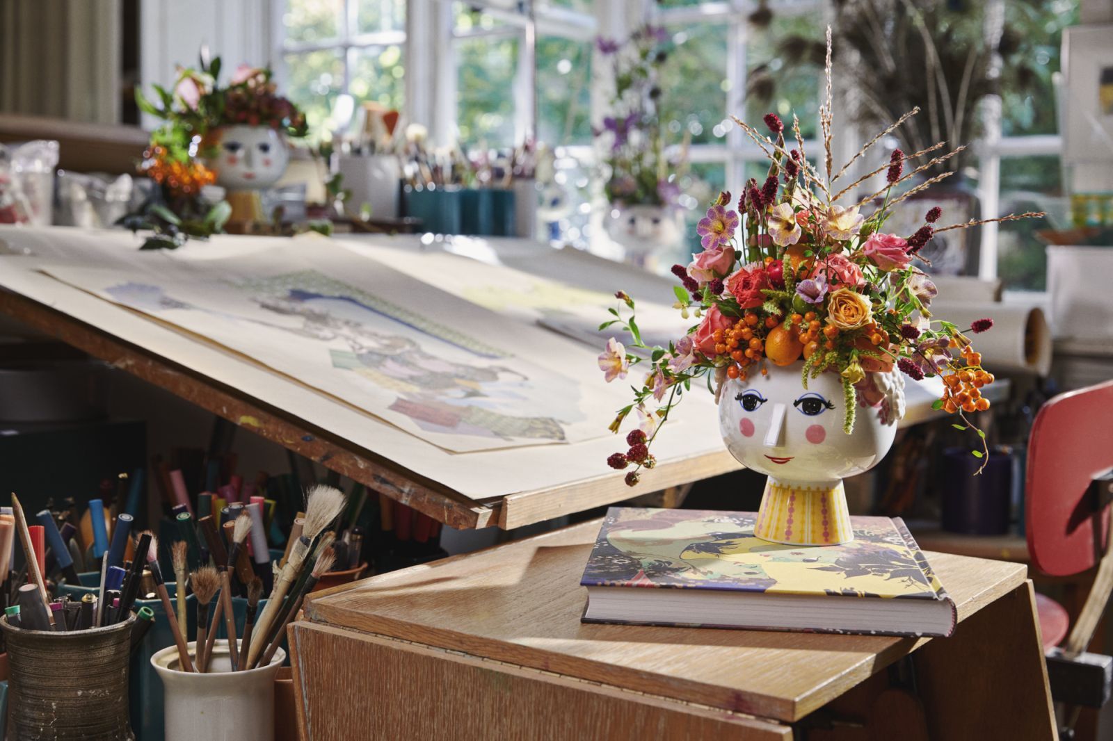 Eva Übertopf mit Fuß Ø15,5cm pink Bjørn Wiinblad