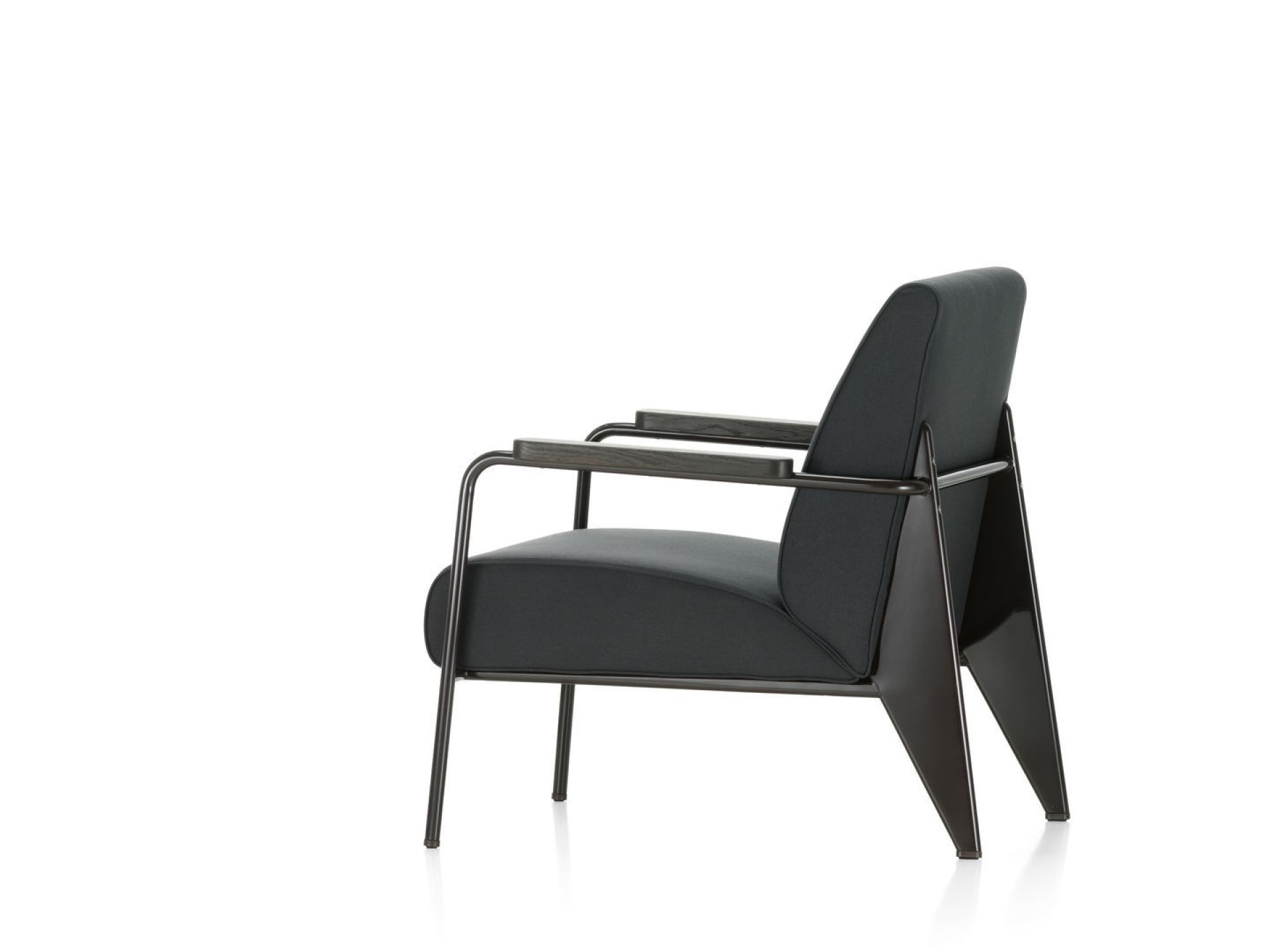 Schwarzer Fauteuil De Salon Sessel von Vitra, Seitenansicht, Designklassiker für Wohnzimmer und Büro.