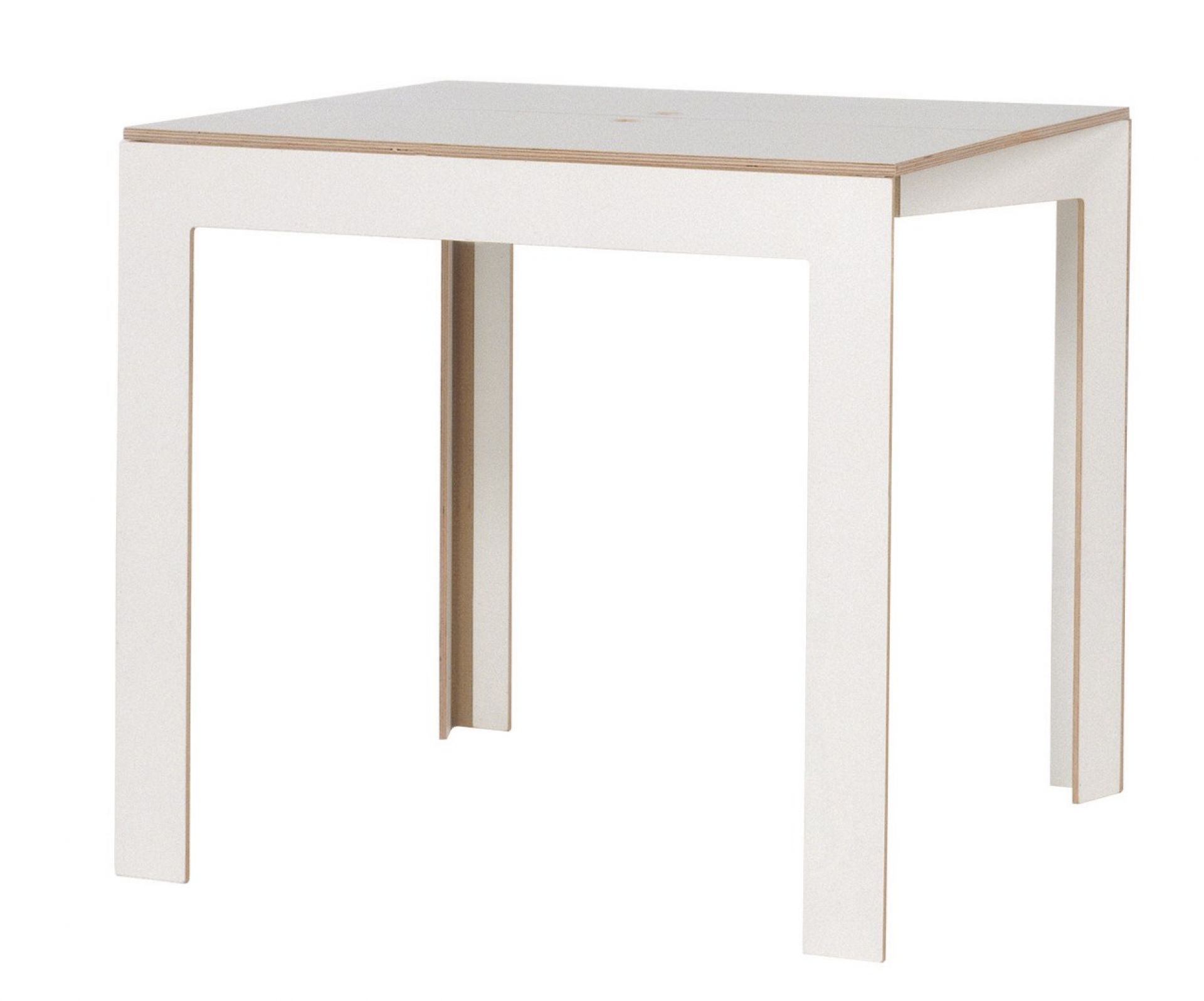 Weißer Klapptisch von Nils Holger Moormann, ideal als Beistelltisch oder kleiner Esstisch.