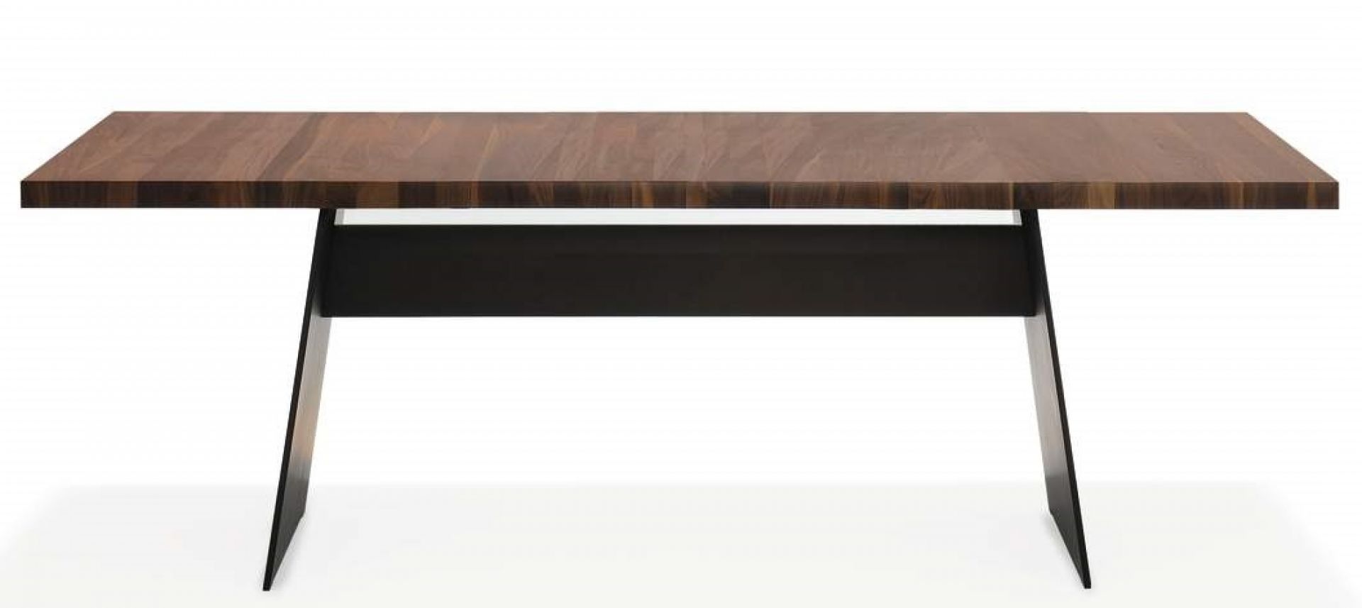 Walter Knoll Tadeo Tisch mit dunkler Holzplatte und schwarzem Metallgestell für Esszimmer und Büro.