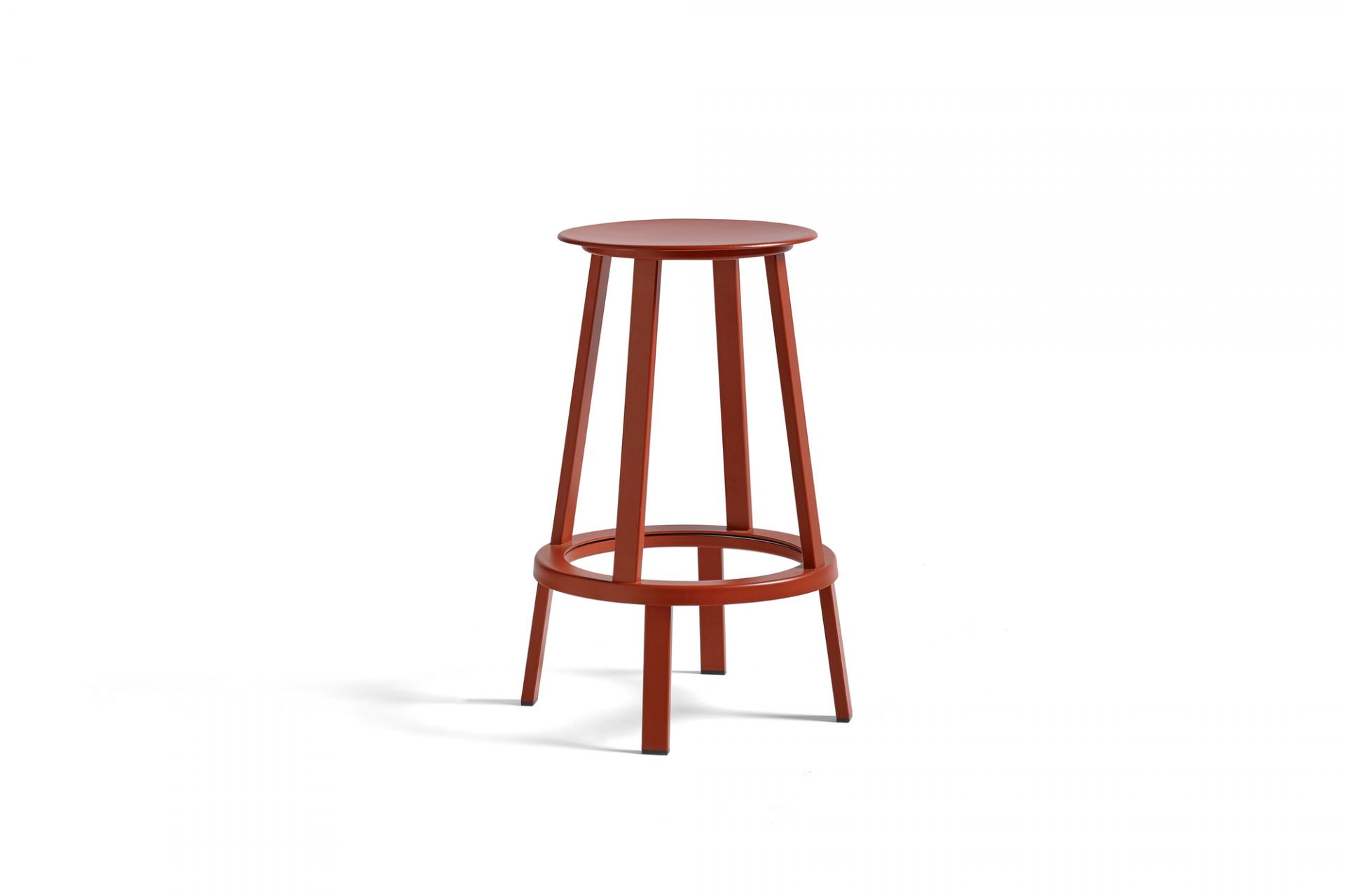 Roter Revolver Bar Stool Barhocker von Hay, moderner Hocker für Küche oder Bar.