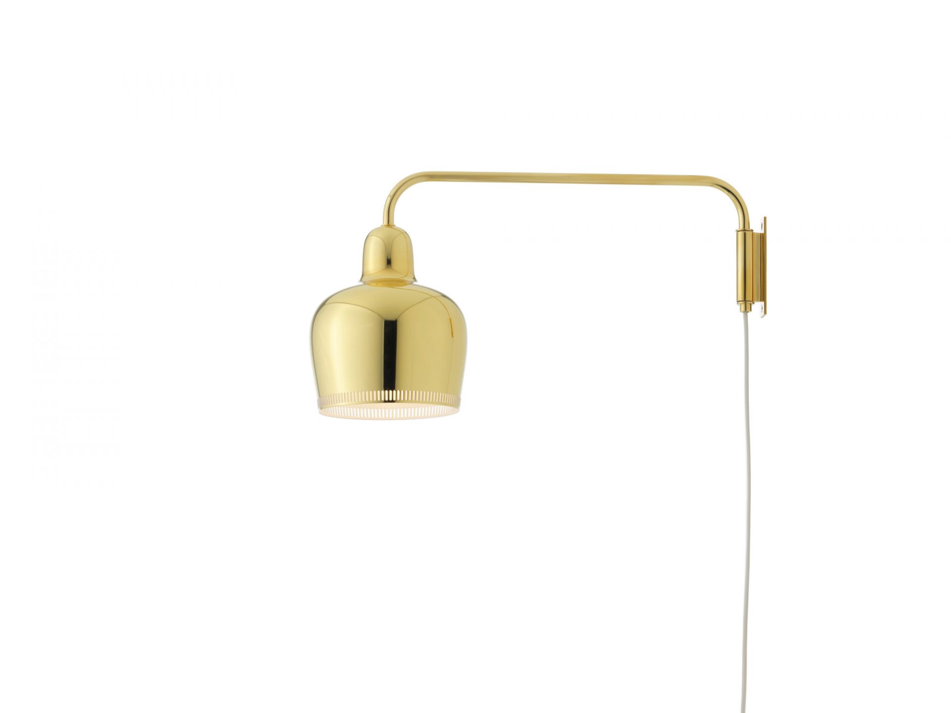 A330S Golden Bell Wandleuchte von Artek aus Messing, modernes Design für Wohnzimmer.