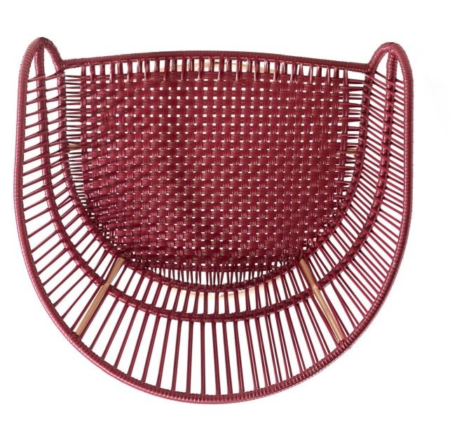Ansicht von oben: Roter Circo Lounge Chair, Outdoor Sessel von Ames, Flechtmuster.