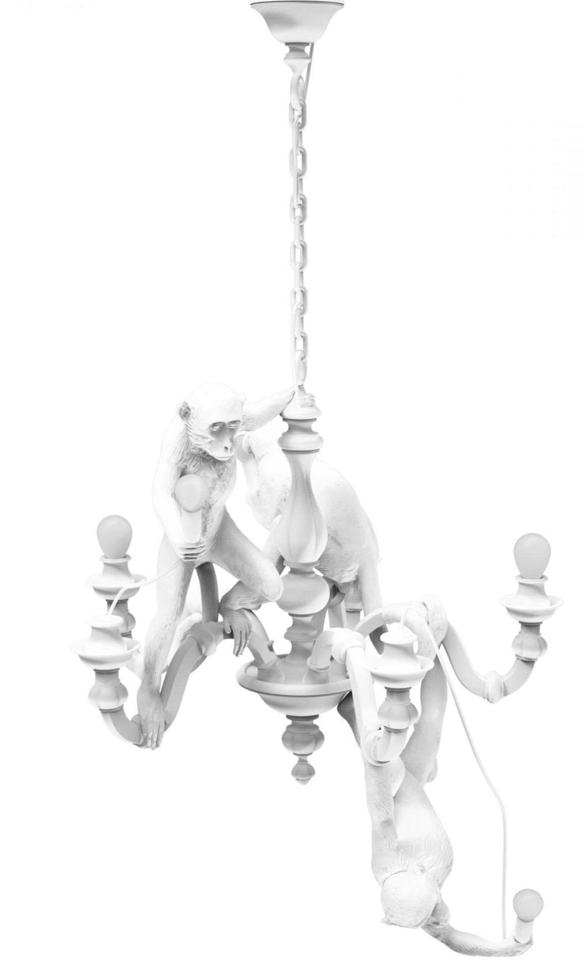 Monkey Chandelier Pendelleuchte Seletti Weiss
