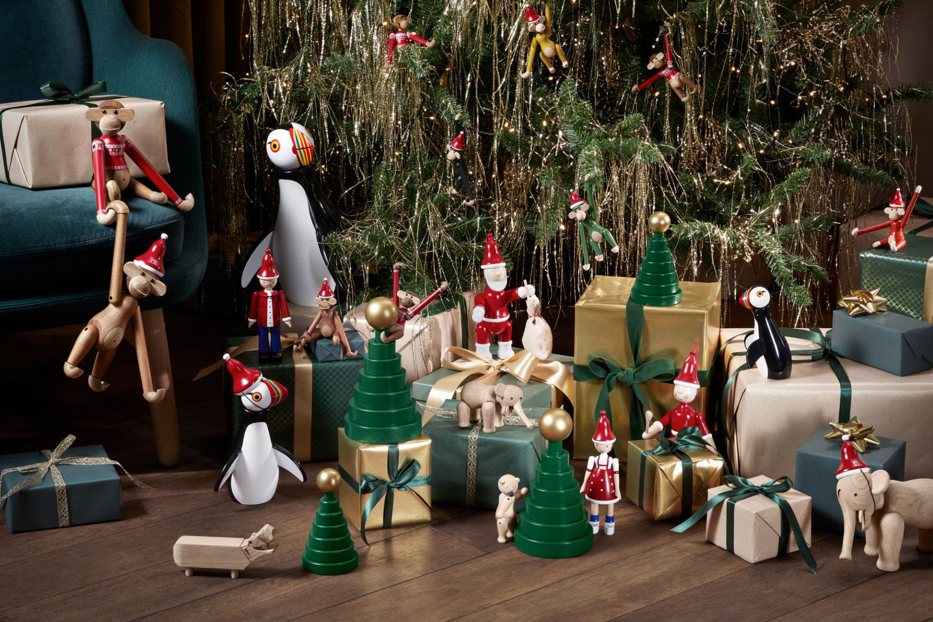 Christmas Jumper Affe 2024 klein Holzfigur Kay Bojesen