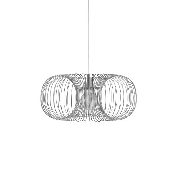 Silberne Coil Lampe Pendelleuchte von Normann Copenhagen, moderne Hängelampe aus Metalldraht.