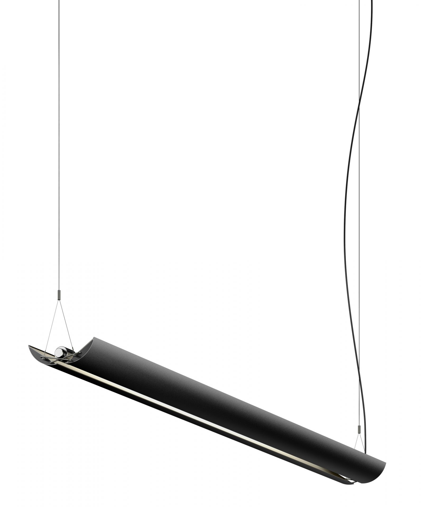 Moderne Updown Pendelleuchte Belux in Schwarz, dimmbare Hängelampe für Wohnzimmer und Esszimmer.