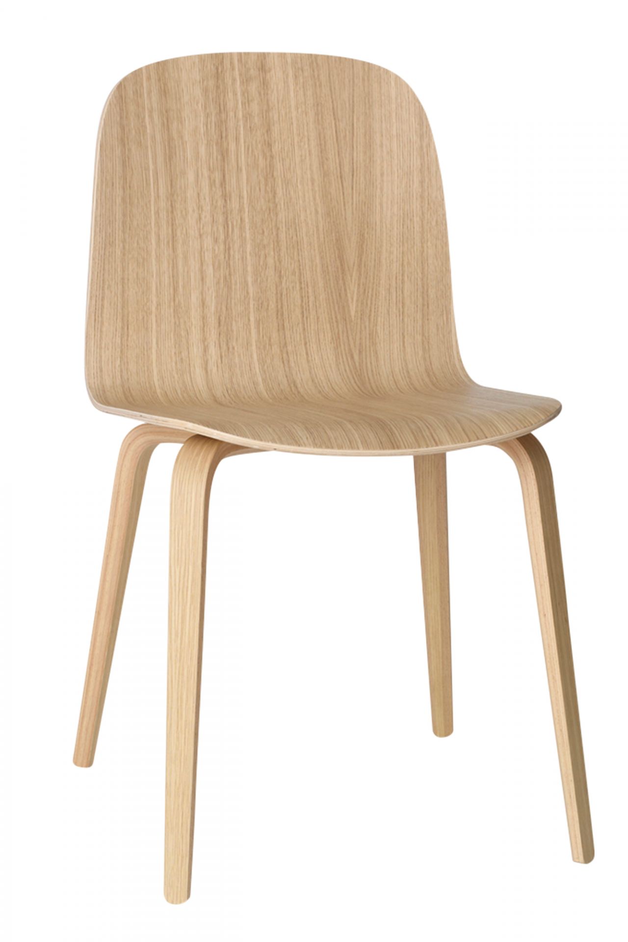 Muuto Visu Chair mit Holzgestell, ein moderner Holzstuhl in heller Holzfarbe.