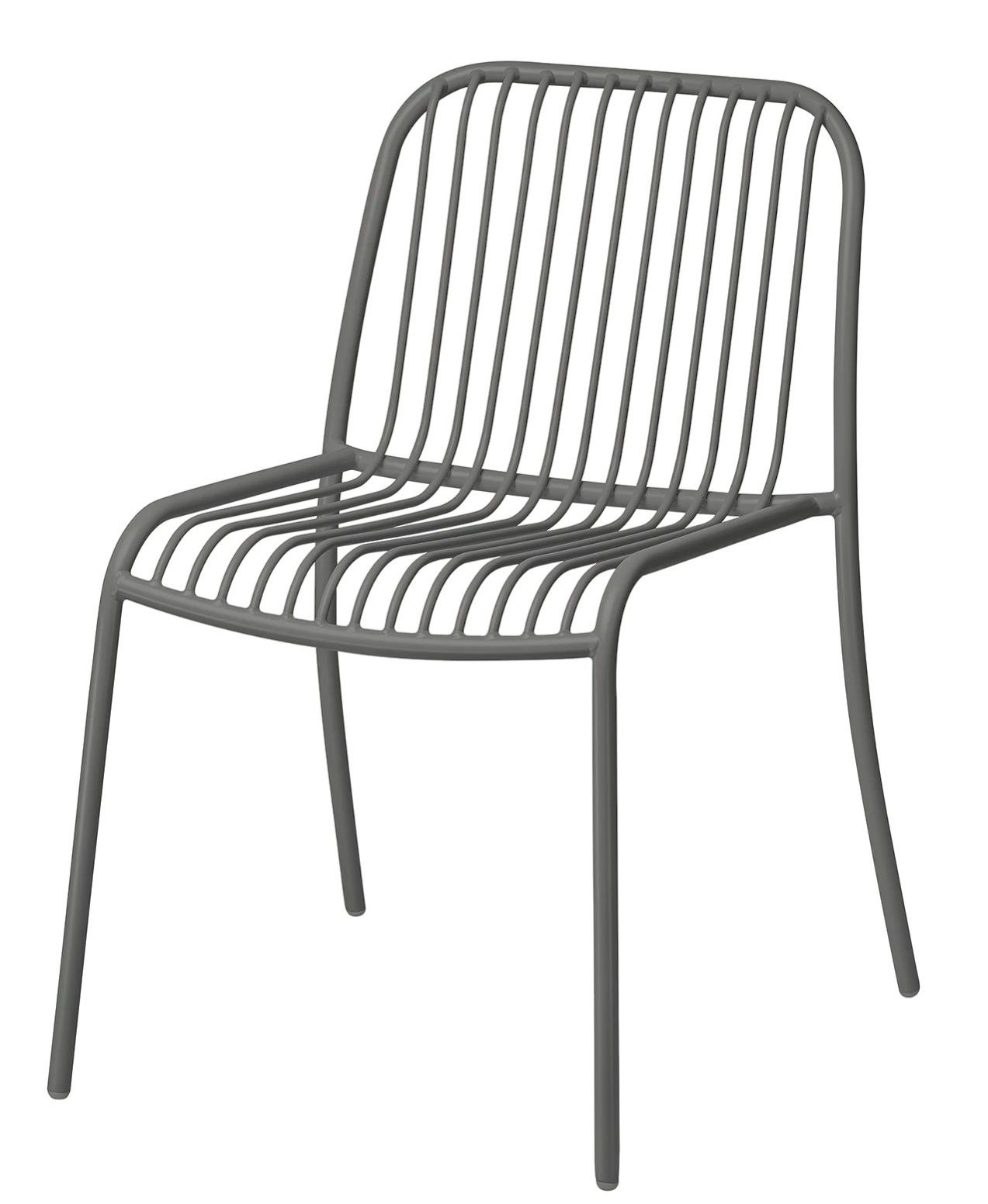 Blomus Yua Wire Chair Stuhl Outdoor, grauer Metallstuhl mit filigranem Design für Garten und Terrasse.