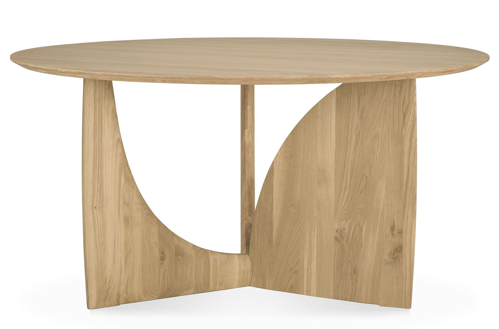Ethnicraft Esstisch Geometric Dining Table rund aus massivem Eichenholz mit einzigartigem, modernem Design.
