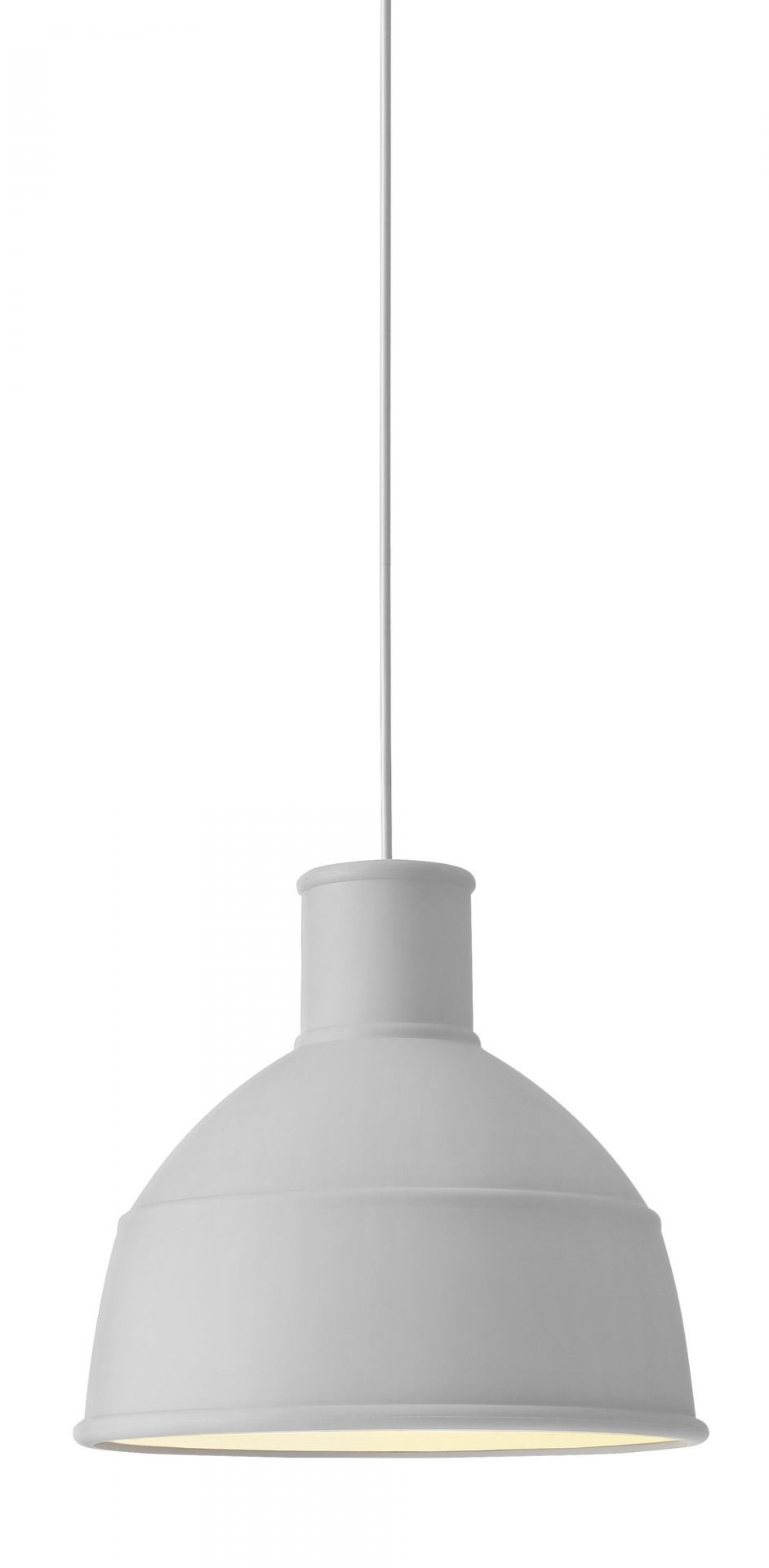 Muuto Unfold Pendelleuchte in Hellgrau: Moderne Hängelampe mit minimalistischem Design für stilvolle Innenräume.