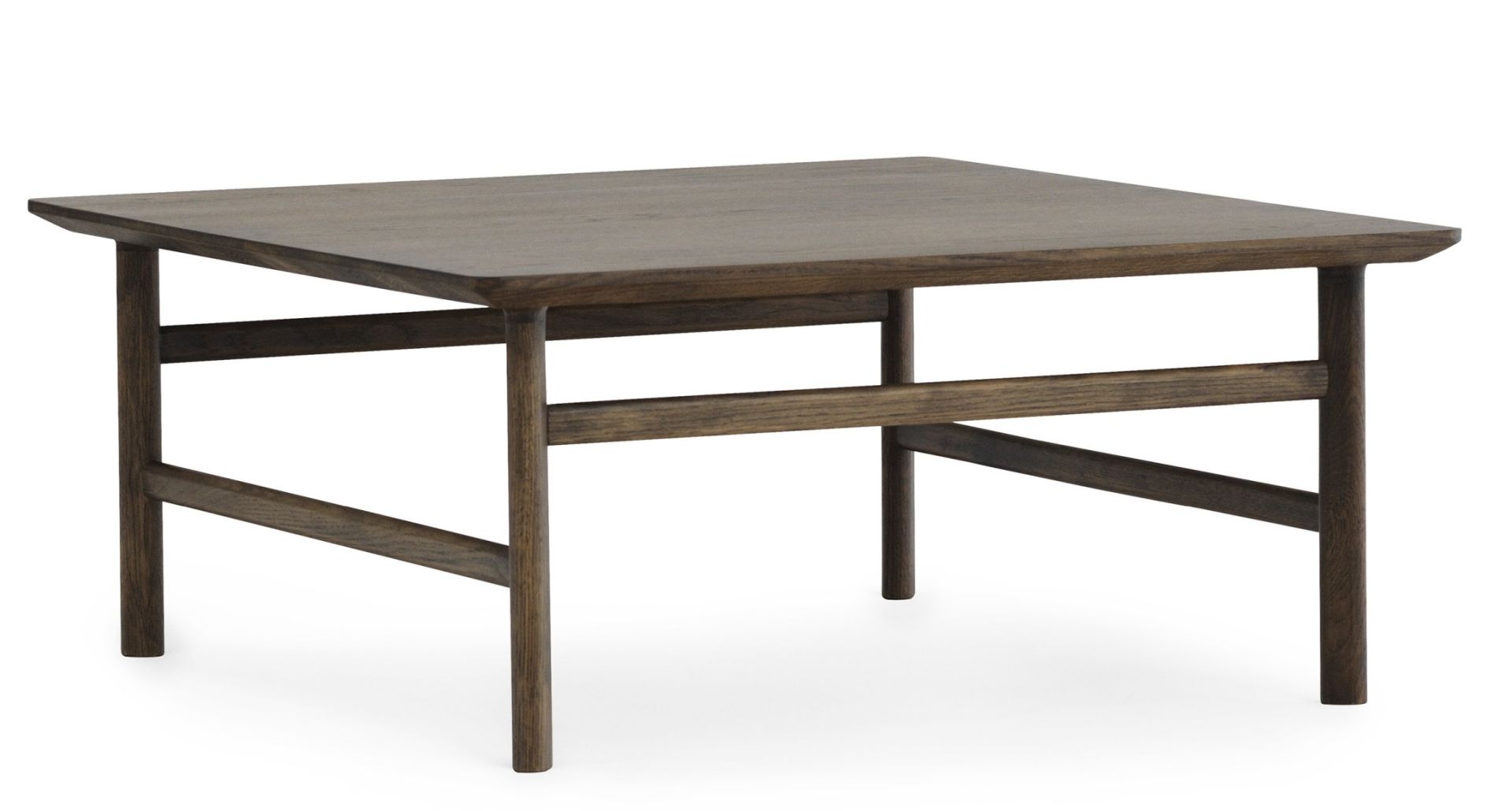 Grow Table Couchtisch von Normann Copenhagen aus dunkler Eiche, quadratisch und minimalistisch.