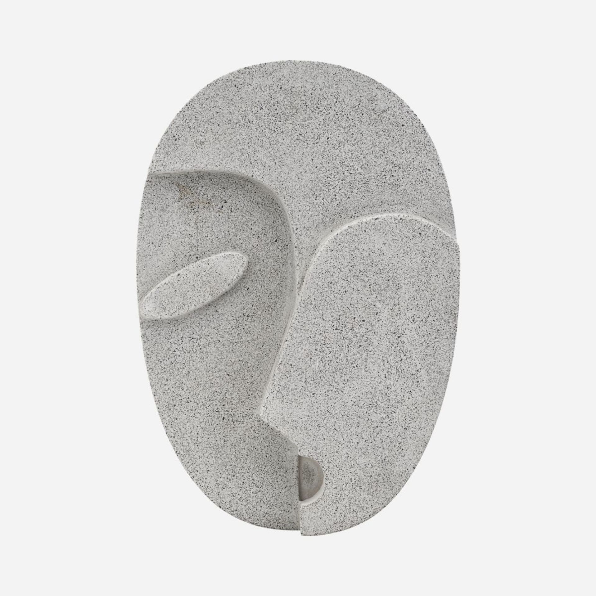 Graues Wall Art Face Wandobjekt von House Doctor, modernes Gesicht aus Kunststein für die Wanddekoration.