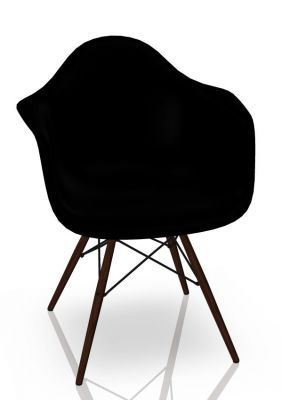 Eames Plastic Arm Chair DAW Stuhl Vitra Ahorn dunkel - Tiefschwarz