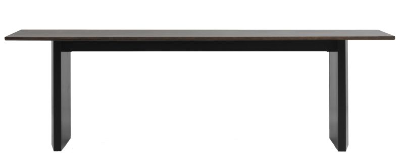 Normann Copenhagen Esstisch, Panel Tisch mit dunkler Tischplatte und schwarzen Beinen, 250x90 cm.