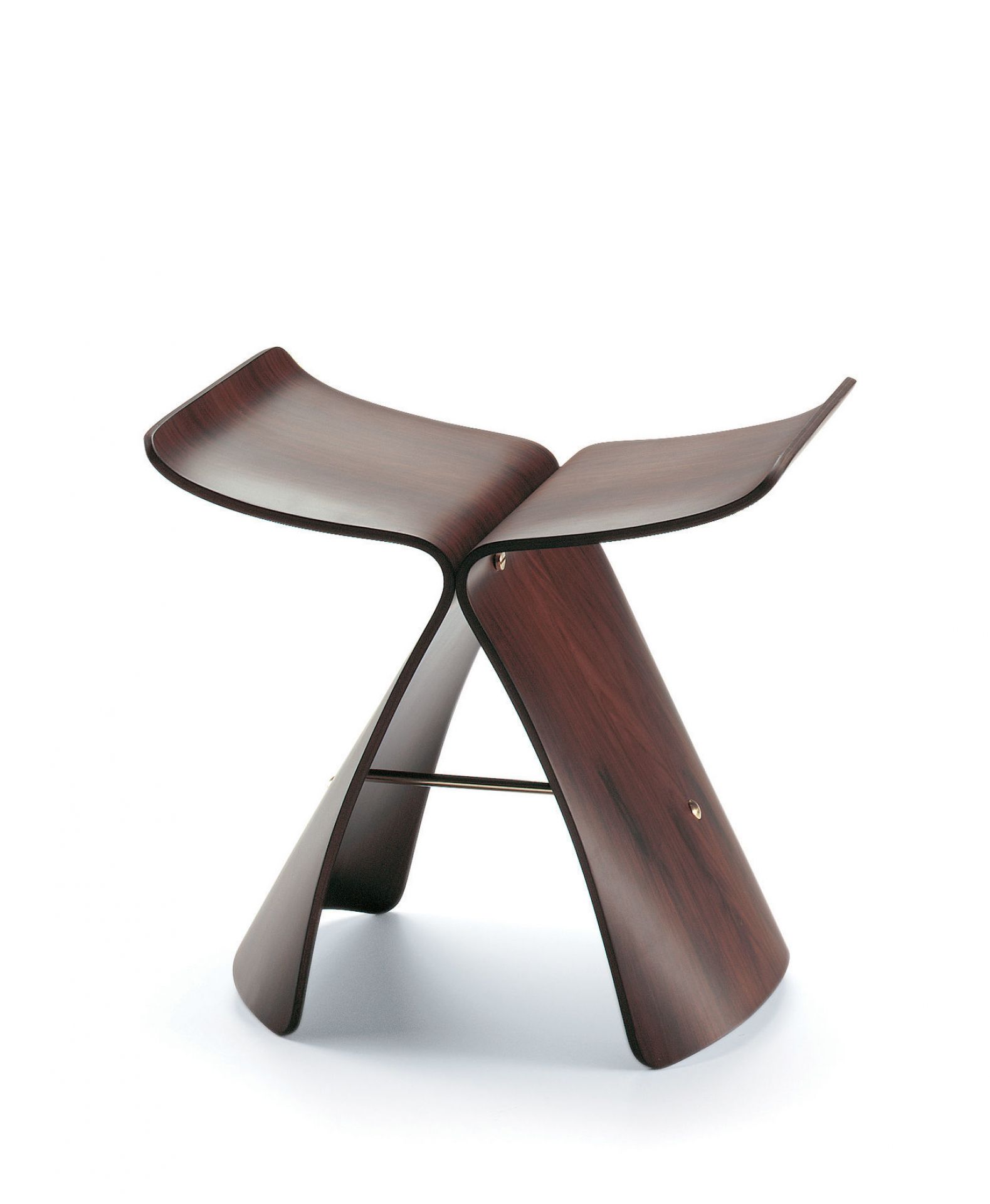 Vitra Butterfly Stool Hocker aus Palisanderholz, modernes Design Sitzmöbel für Wohnraum und Büro.