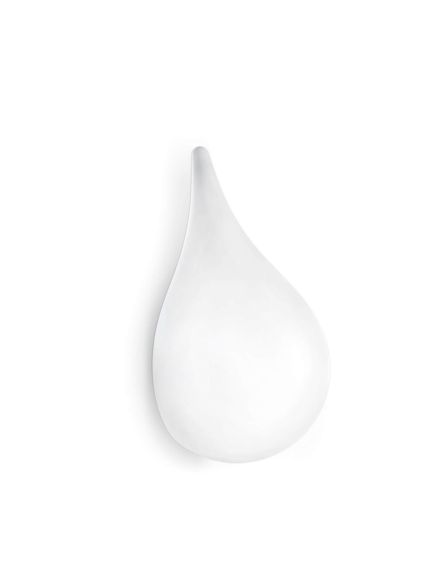 Weiße Liquid Light Wandleuchte von Next, tropfenförmige Designerlampe für indirekte Beleuchtung.