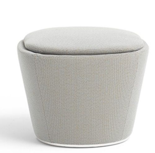 Grauer Flint Hocker mit drehbarem Tellerfuß, gepolstert und modern für Wohnzimmer und Büro.