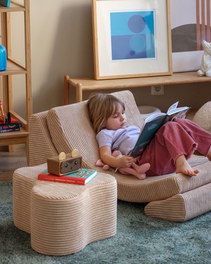 Mond Kindersessel Breitcord Brauner Zucker Wigiwama