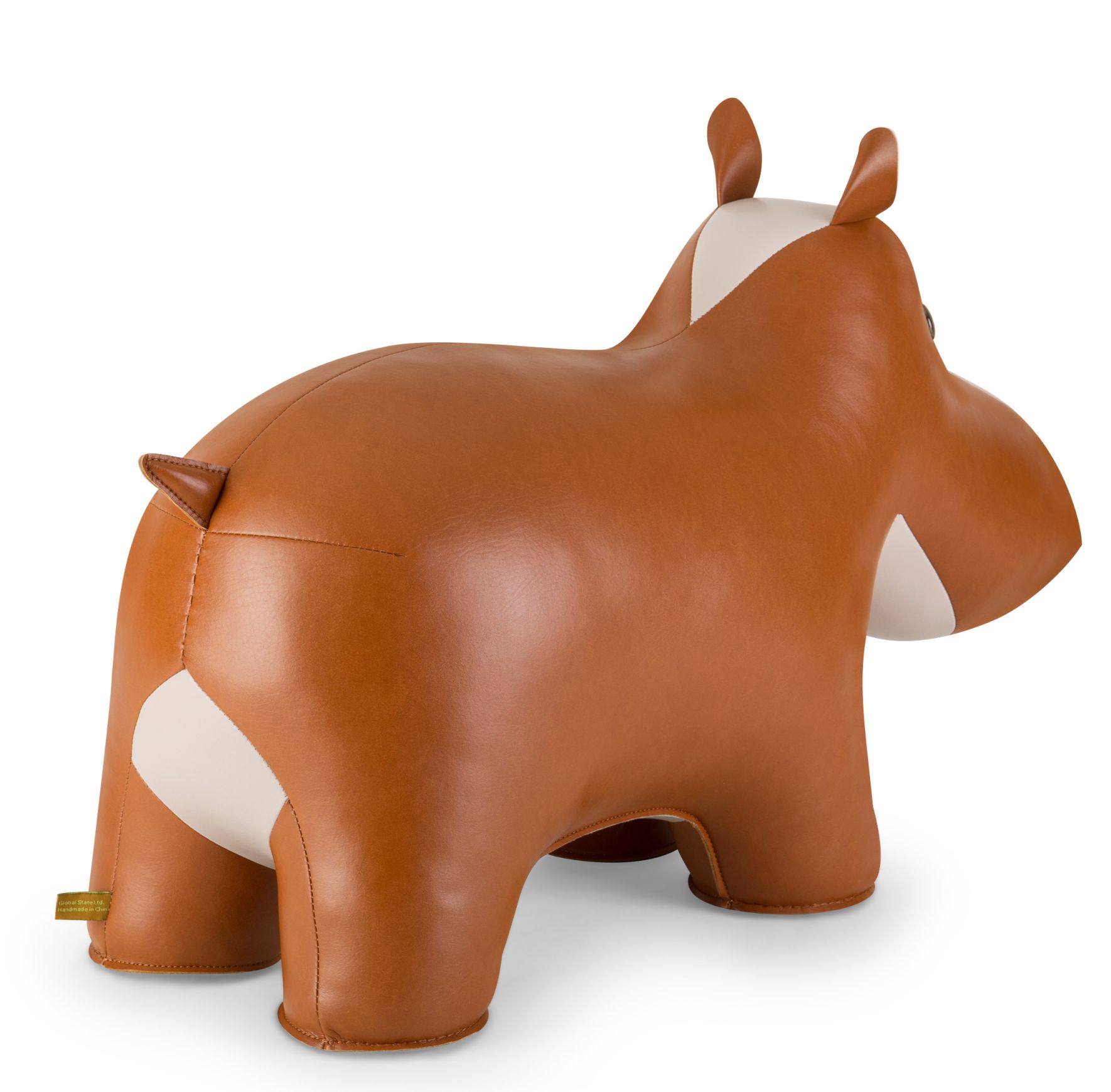 Brauner Hippo Hocker von Züny, ein dekoratives Sitzmöbel für Kinderzimmer und Wohnbereich.