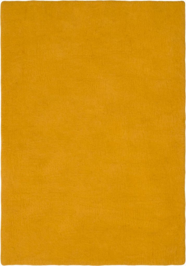 Goldener, rechteckiger Filzteppich von myfelt, 160x230 cm. Moderner Teppich aus Filz für Wohnzimmer und Schlafzimmer.