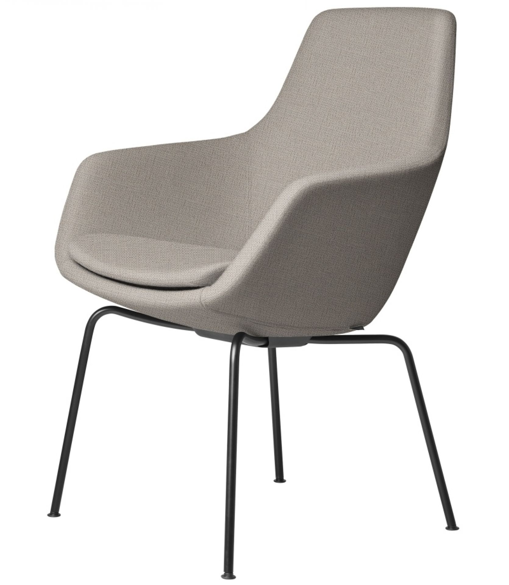 Beiger Little Giraffe Stuhl von Fritz Hansen mit abnehmbarem Bezug und schwarzen Beinen.