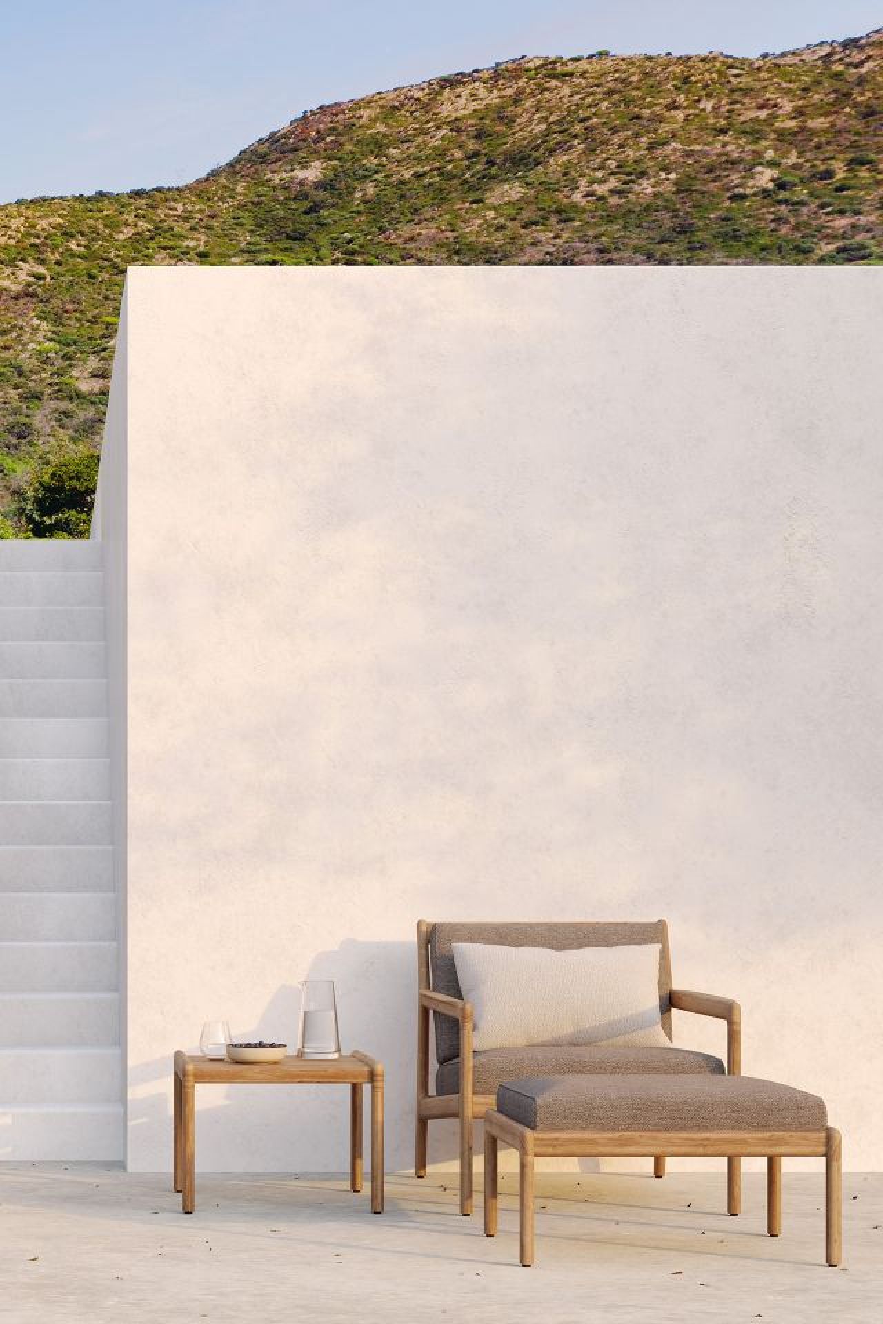 Jack Outdoor Polsterhocker Teak Mokka Ethnicraft