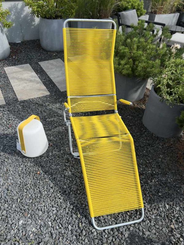 Altorfer Liegestuhl Outdoor Gelb RAL 1023 Embru AUSSTELLUNGSSTÜCK