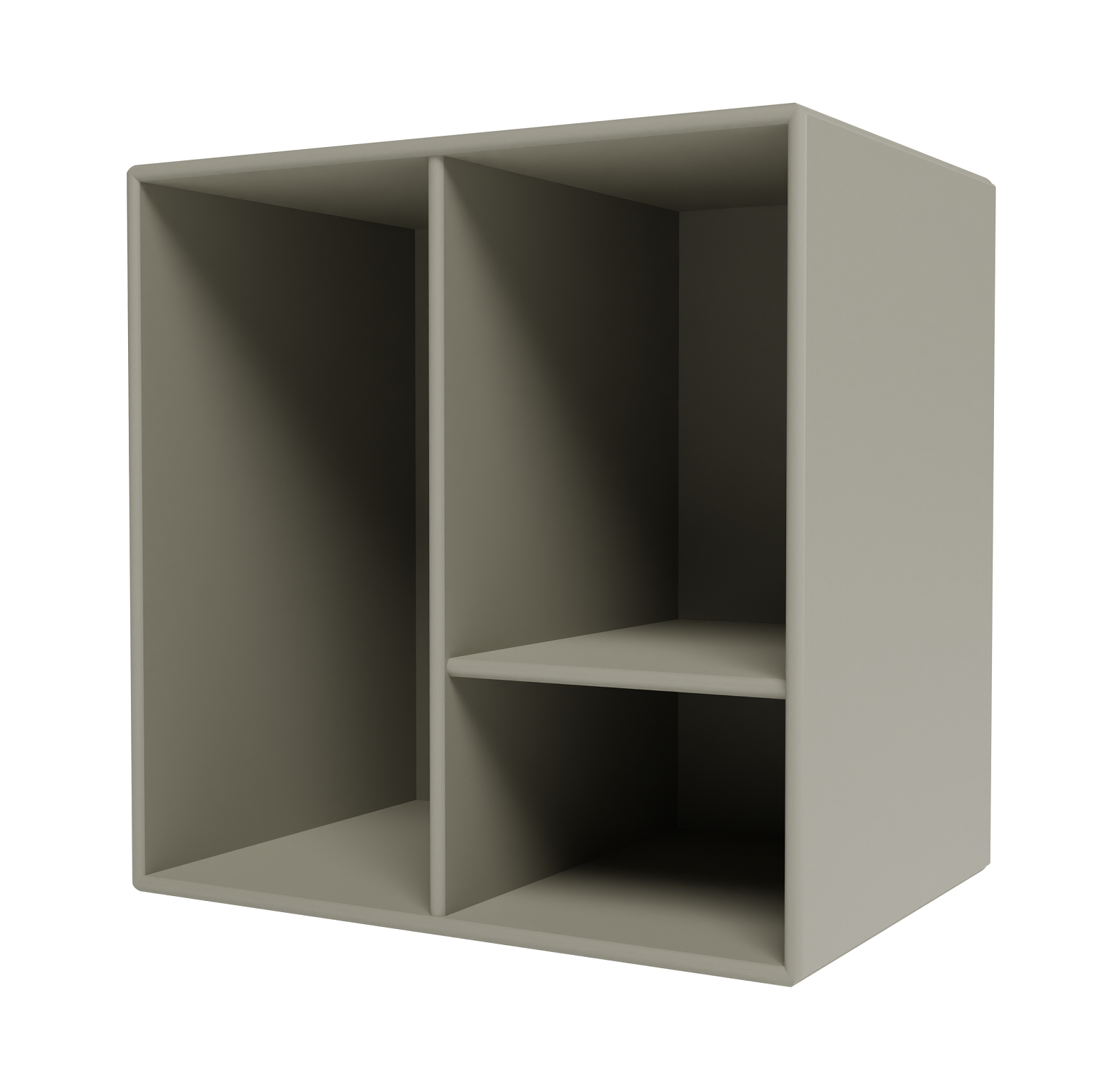 Graues Montana Mini Modul mit Regalboden, ideal für stilvolle Aufbewahrung und flexible Einrichtung.