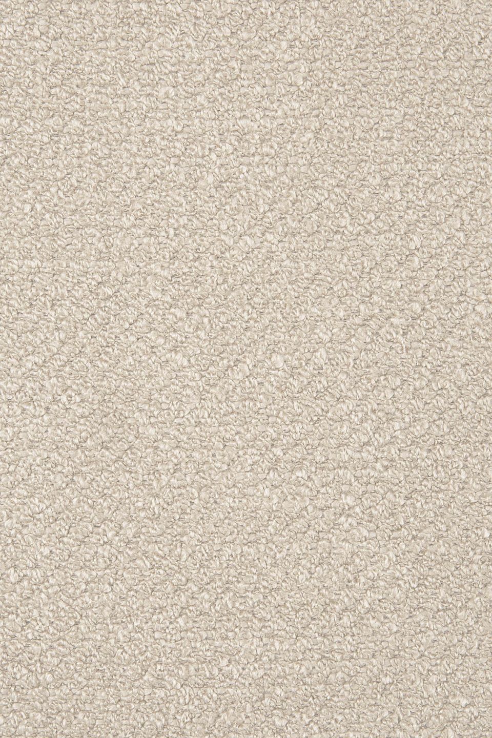 Detailaufnahme des beigen Stoffbezugs vom Ethnicraft Barrow Sitzhocker mit feiner, textiler Struktur.