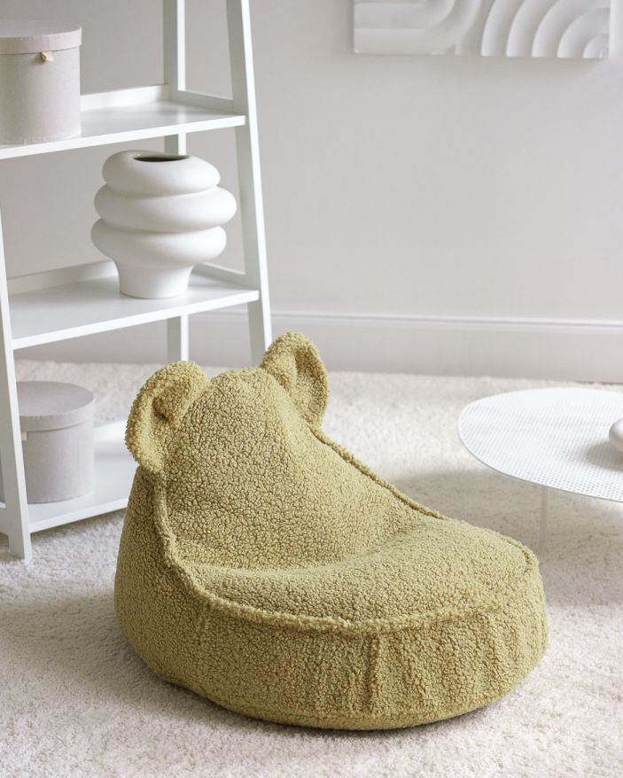 Teddy Kindersitzsack Teddystoff Matcha Wigiwama