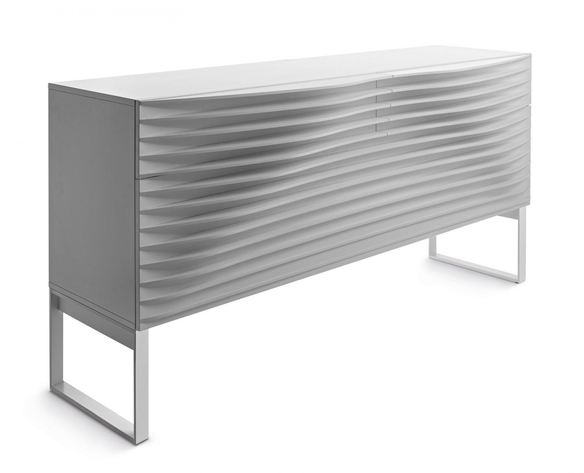 Tide Anrichte in Weiß von Casamania Horm: Moderne Kommode mit minimalistischem Design und weißem Gestell.