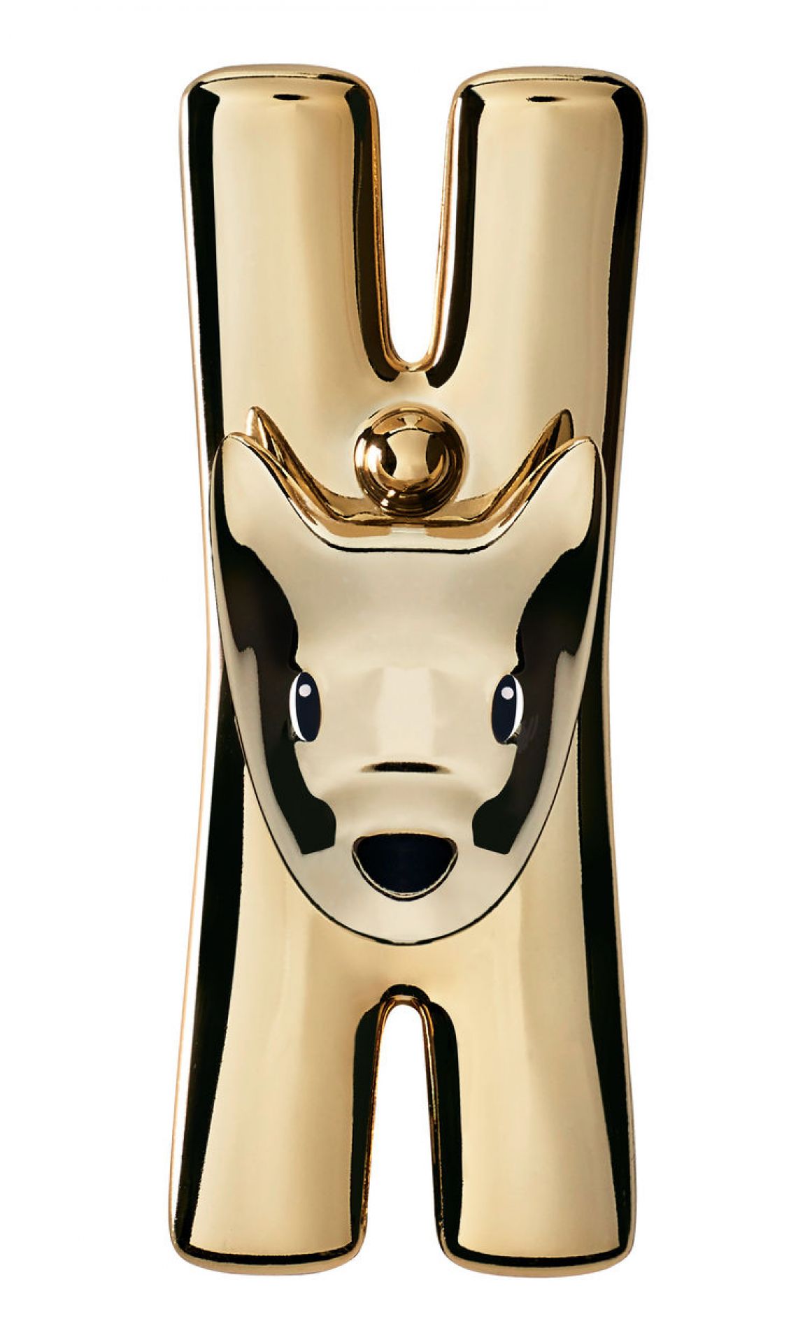 Goldenes MMI32 Lampo / Giampo Klammerset von Alessi, ein dekoratives Einzelstück für Sammler.