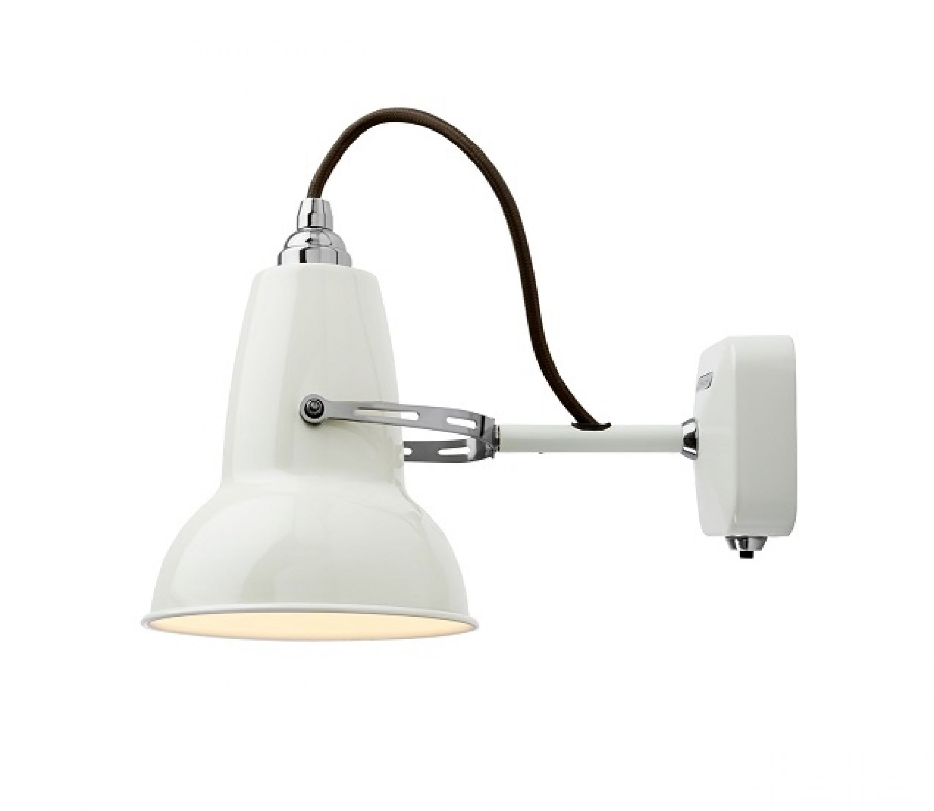 Anglepoise Original 1227 Mini Wandleuchte in Leinen Weiß, flexible Innenbeleuchtung für die Wand.