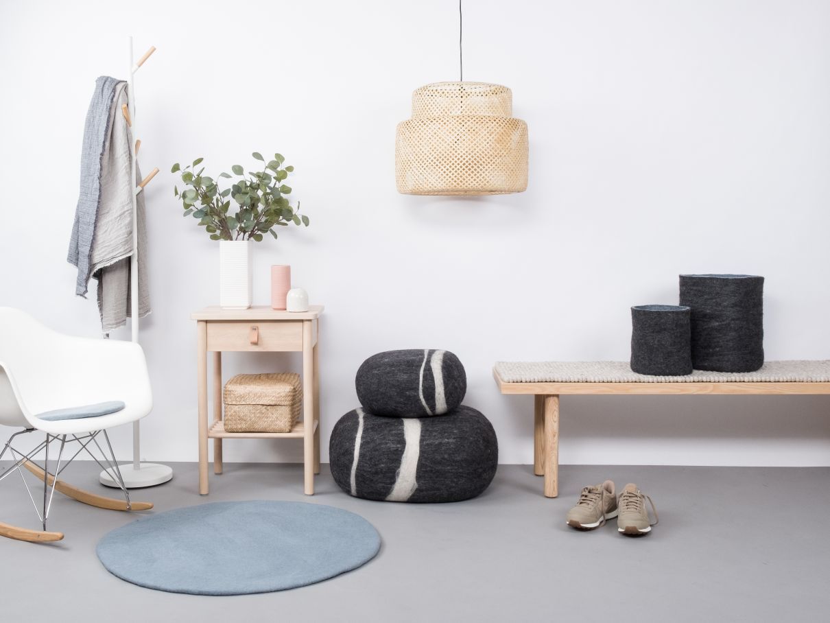 Mono Rund Filzteppich Ø 160 cm myfelt Mia (hellblau)