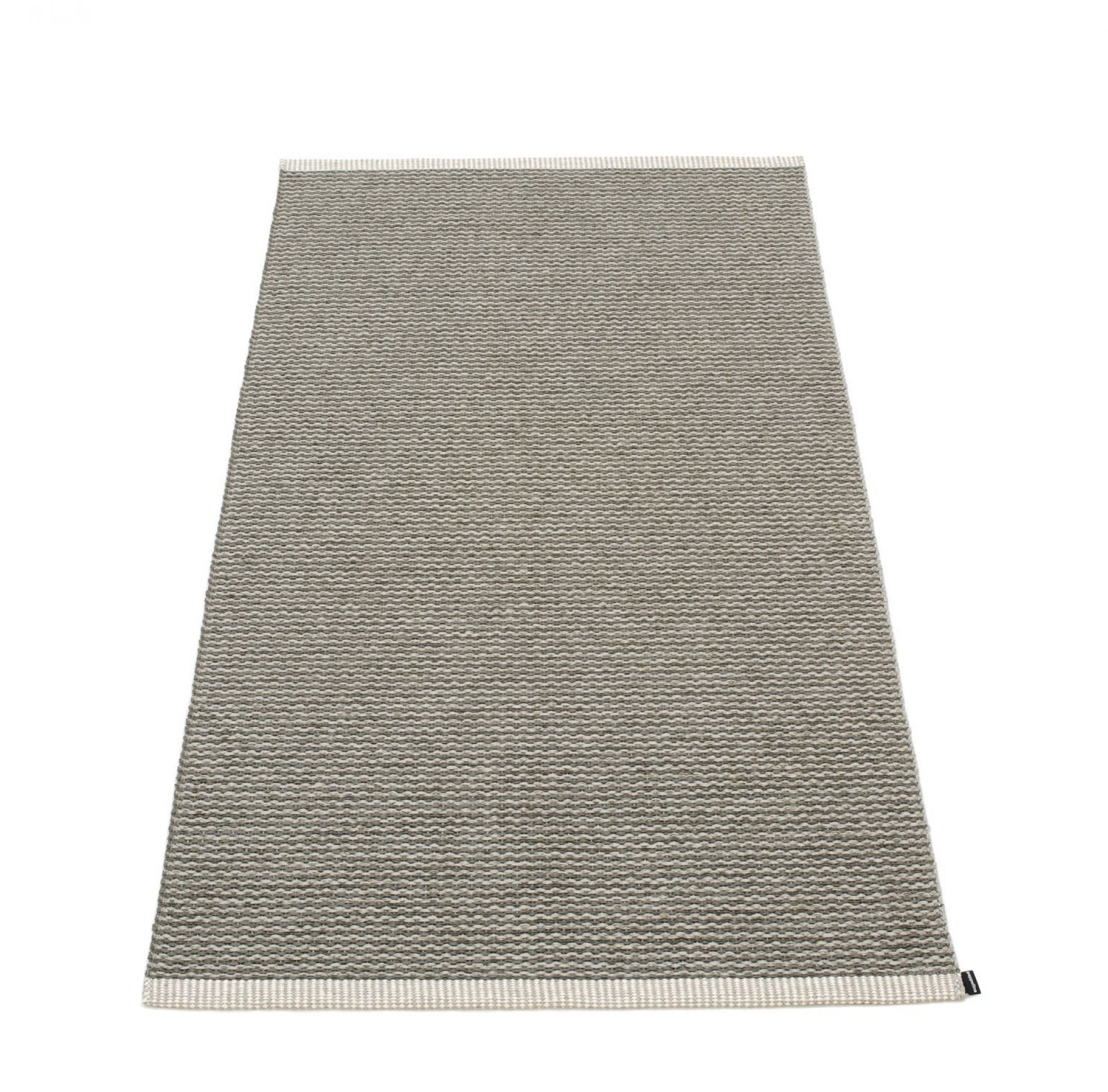 Pappelina Mono Teppich Charcoal 85x160 cm, gewebter Kunststoffteppich für Innen und Außen.