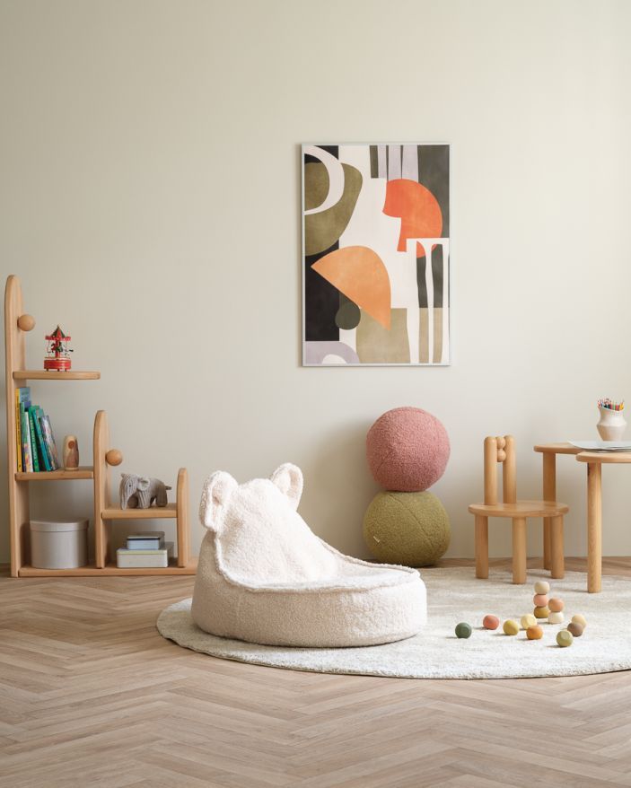 Teddy Kindersitzsack Teddystoff Cremeweiß Wigiwama