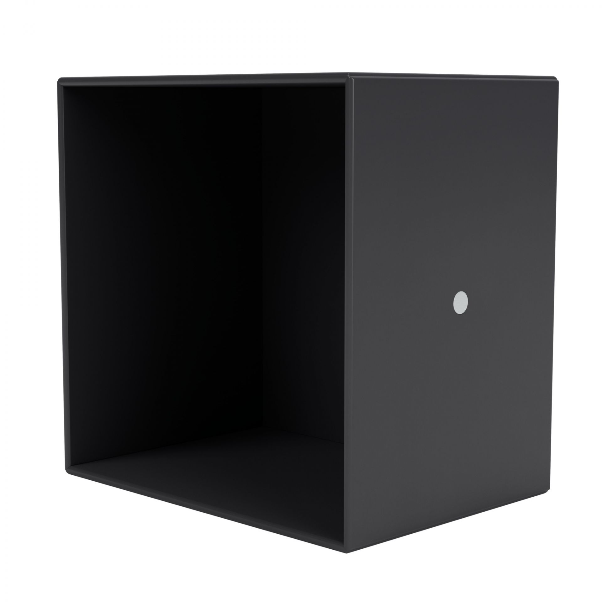 Anthrazitfarbenes Mini-Regalmodul von Montana, offenes Design, modernes Möbelstück für Wohnraum und Büro.