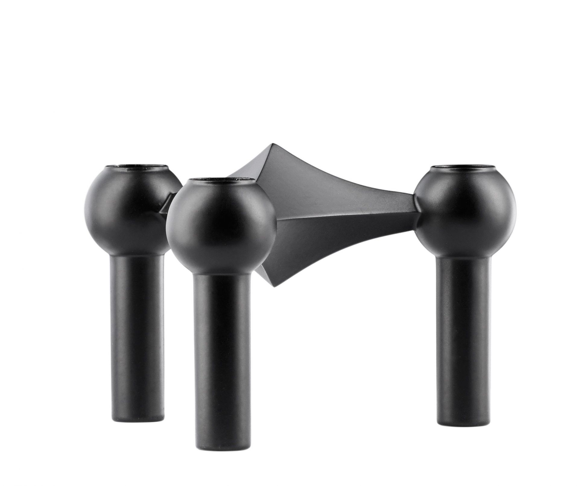 Schwarzer Kerzenständer 3er Set im Stoff Nagel Design für drei Kerzen. Dekorative Wohnaccessoires.