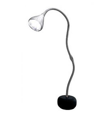 Graue Artemide Stehleuchte "Pipe Terra" mit flexiblem Arm und hellem Licht. Designleuchte für Wohnzimmer.