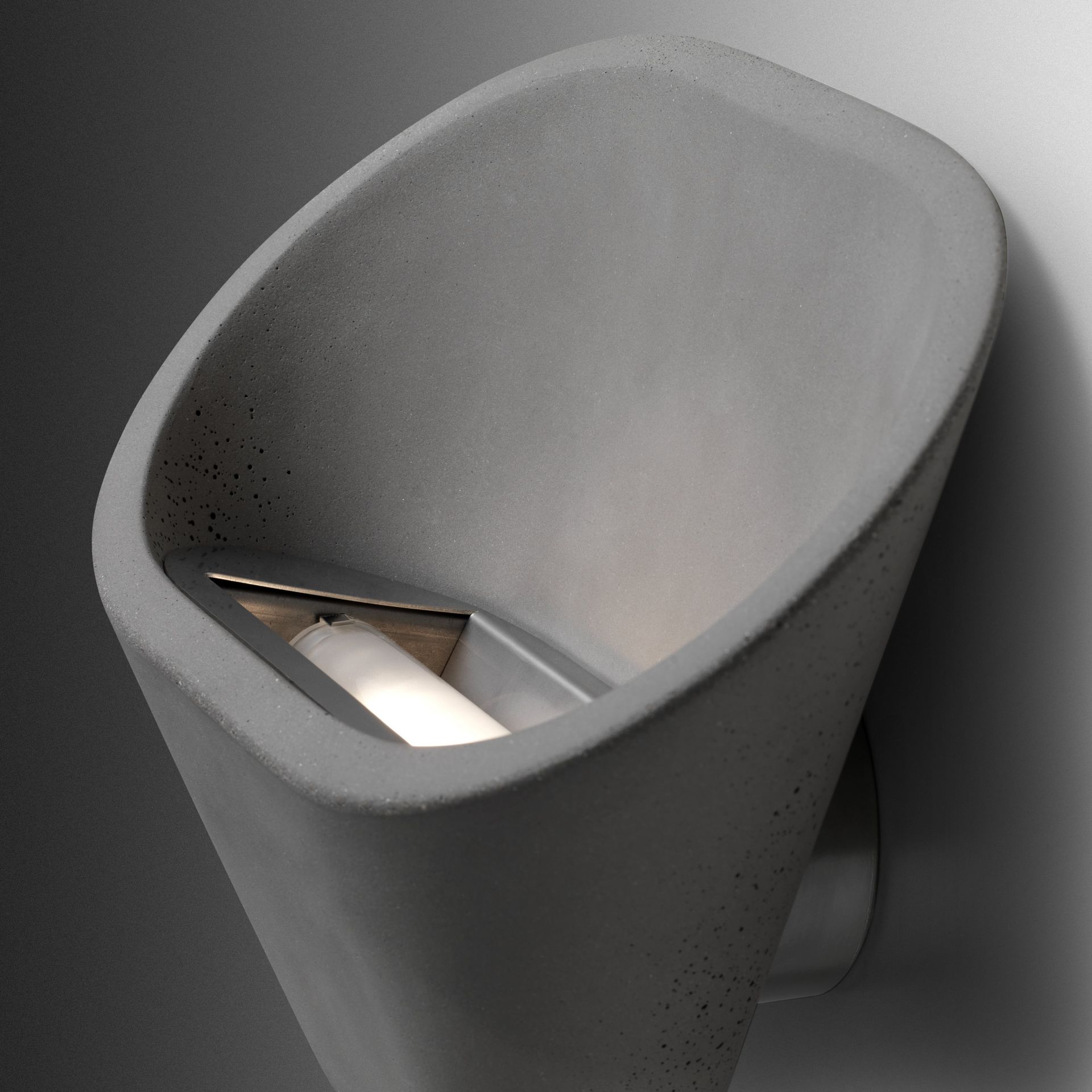 Aplomb Parete Wandleuchte von Foscarini aus Beton, moderne LED Wandbeleuchtung für Innenräume.