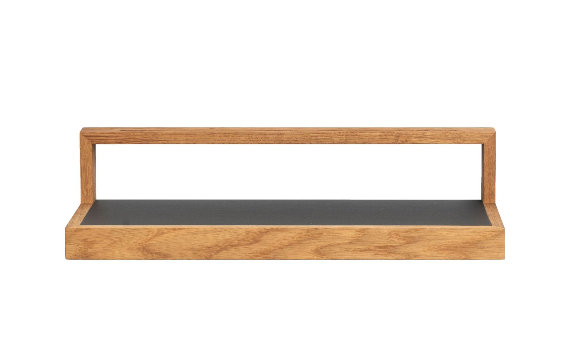 Ablageboard buck2 Anthrazit: Wandregal aus Holz mit anthrazitfarbener Ablagefläche für stilvolle Wanddekoration.